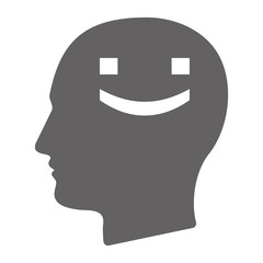 Isolated male head with a smile text face