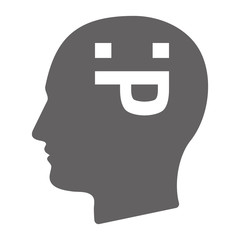 Isolated male head with a sticking out tongue text face