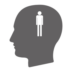 Isolated male head with a male pictogram