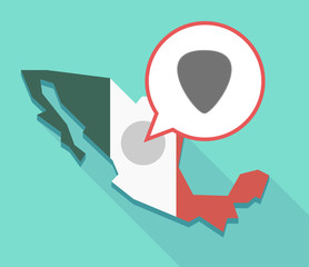 Long shadow Mexico map with a plectrum