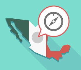 Obraz premium Long shadow Mexico map with a compass