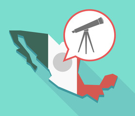 Long shadow Mexico map with a telescope