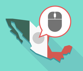 Long shadow Mexico map with a wireless mouse