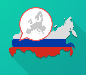 Obraz premium Long shadow Russia map with a map of Europe