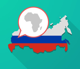 Long shadow Russia map with  a map of the african continent