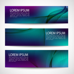 Abstract header gradient purple blue green wave vector design