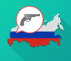 Long shadow Russia map with a gun