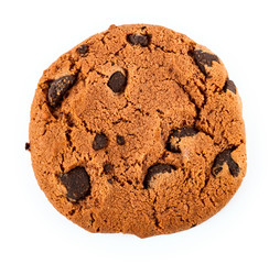 Chocolate chip cookies isolated on white background