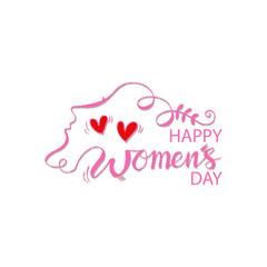 Happy Women's Day hand drawn lettering