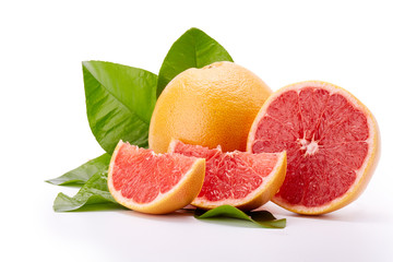 Ripe grapefruit on a white background.