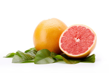 Ripe grapefruit on a white background.