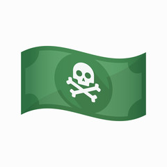 Isolated bank note with a skull
