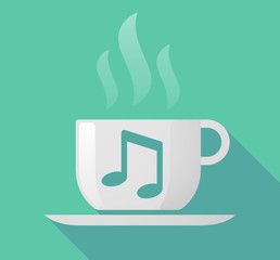 Long shadow mug with a note music