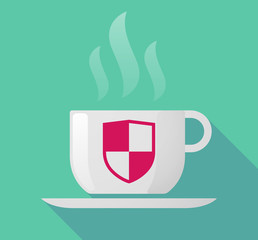 Long shadow mug with a shield