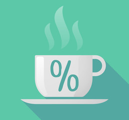 Long shadow mug with a discount sign