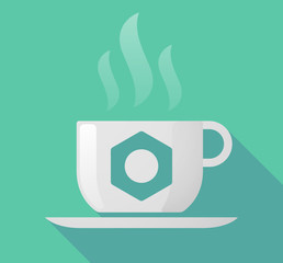 Long shadow mug with a nut