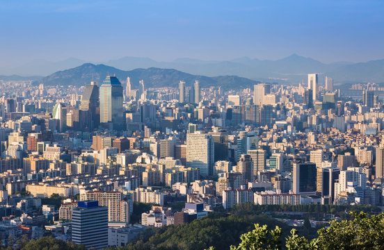 Skyscraper of Seoul city skyline, South Korea