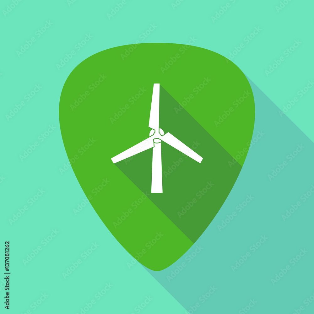 Poster long shadow guitar pick with a wind turbine