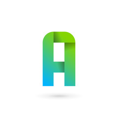 Letter A ribbon logo icon design template elements
