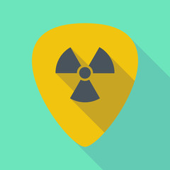 Fototapeta premium Long shadow guitar pick with a radio activity sign