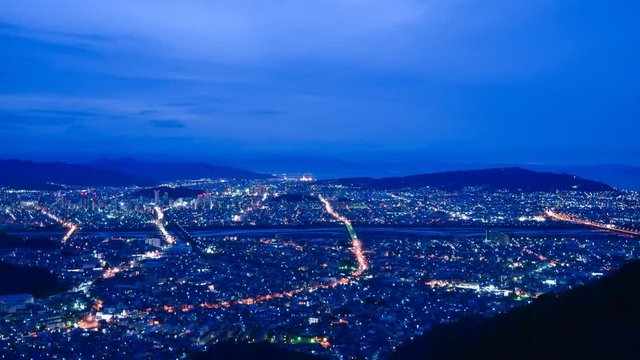 静岡の夜景～夜明け　朝鮮岩からの眺め