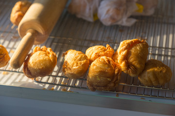 Thai curry chicken puff, traditional snack