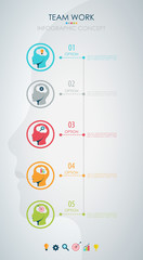 Info graphic teamwork. Business concept. Vector