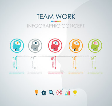 Info graphic teamwork. Business concept. Vector