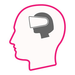 Isolated male head with  a female head wearing a virtual reality