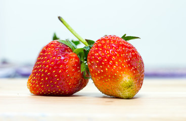 stawberry on wood background