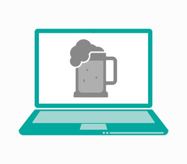 Isolated laptop with  a beer jar icon