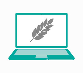 Isolated laptop with  a wheat plant icon