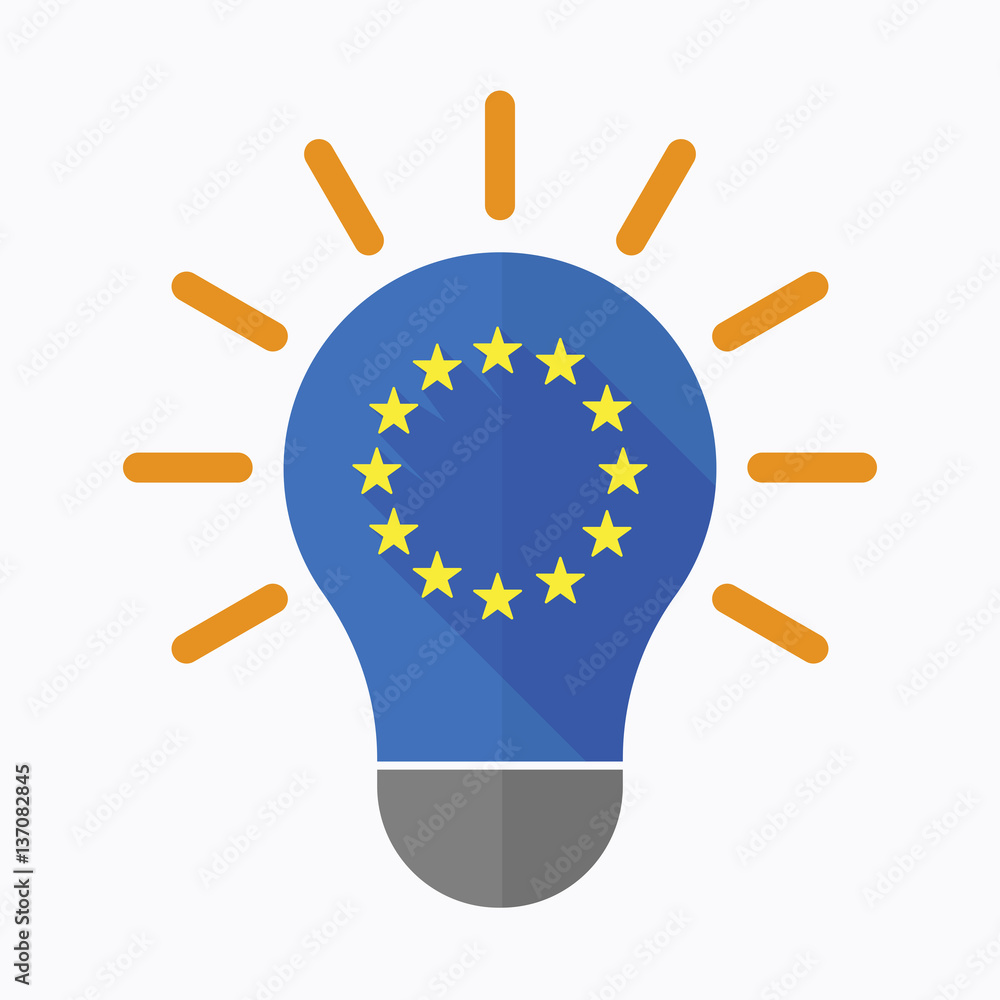 Poster isolated light bulb with the eu flag stars