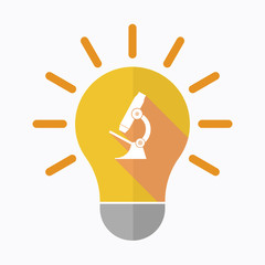 Isolated light bulb with  a microscope icon
