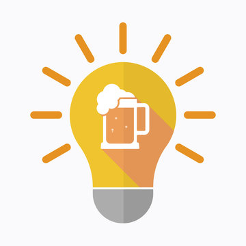 Isolated light bulb with  a beer jar icon