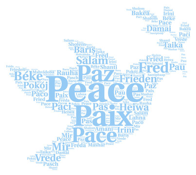 Peace word cloud in different languages