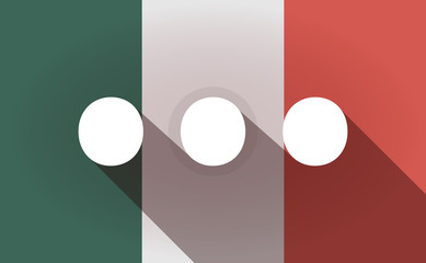 Long shadow Mexico flag with  an ellipsis orthographic sign