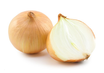 fresh bulbs of onion isolated