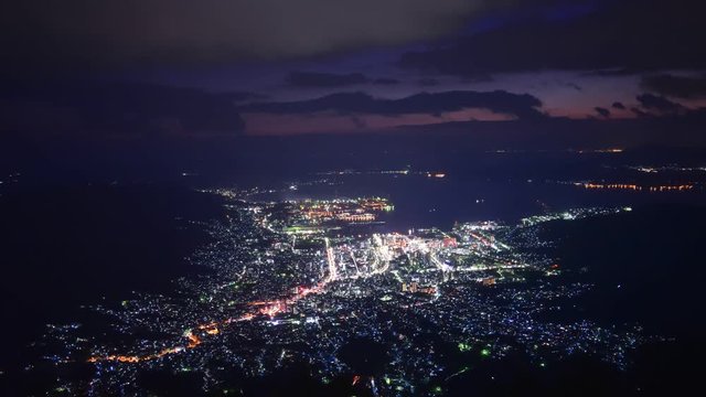 広島　呉の夜景　灰ヶ峰からの眺め