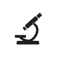 microscope science icon. style is flat symbol.