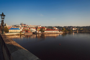 Fototapeta na wymiar incredible view of old buildings and the river