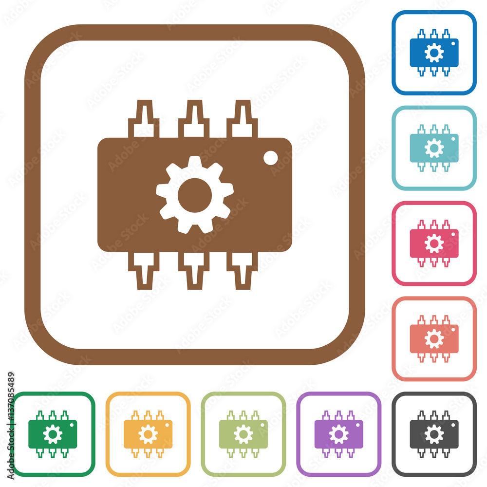 Poster hardware settings simple icons