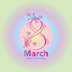 8 march Women's Day card 