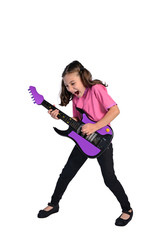 Fototapeta premium child girl playing quitar