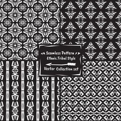 Seamles ethnic tribal vector pattern collection