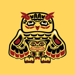 North american native art, owl