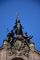 Fototapeta na wymiar Architectural detail in the city of Nuremberg, Bavaria, Germany