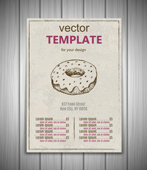 Fototapeta na wymiar Fast food menu design template hand drawn vector
