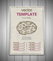Fast food menu design template hand drawn vector