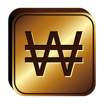 won currency symbol icon image, vector illustration